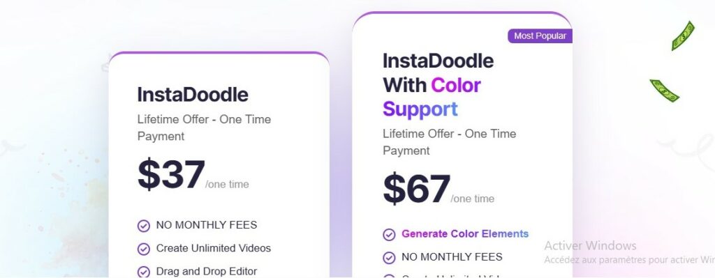 InstaDoodle $37 one-time payment offer