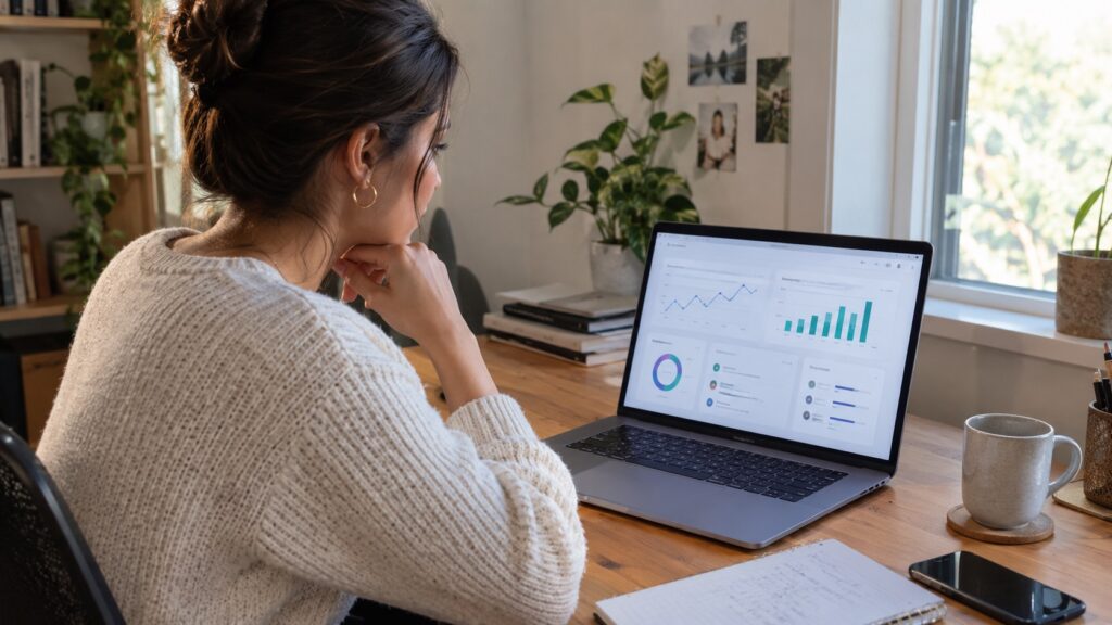Solopreneur comparing different digital tools for business